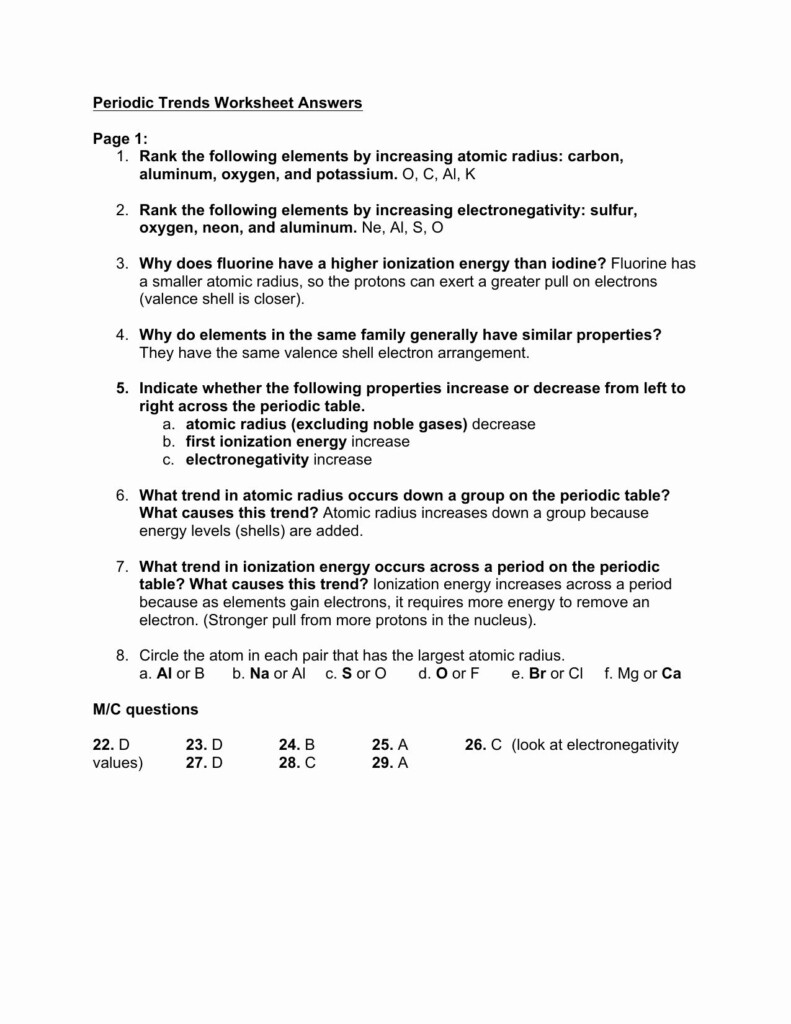 50 Periodic Trends Worksheet Answer Key Chessmuseum Template Library 