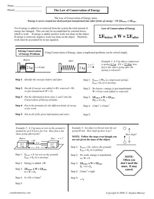 law-of-conservation-of-energy-worksheet-answers-key-cstephenmurray-energyworksheet