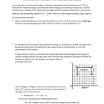 Solved Worksheet 16 First Law Thermodynamic Processes F Chegg