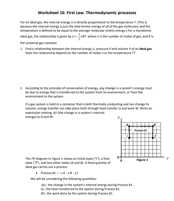 Solved Worksheet 16 First Law Thermodynamic Processes F Chegg Solved Worksheet 16 First Law Thermodynamic Processes F Chegg
