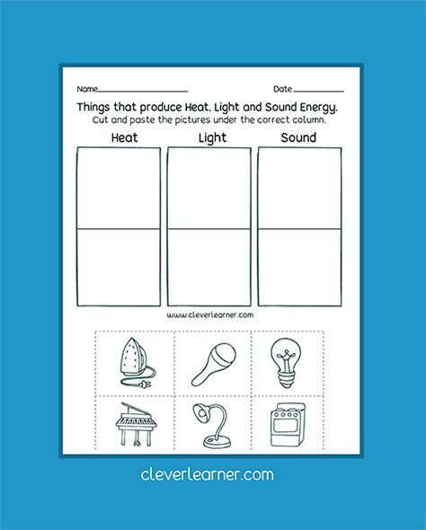 Sources Of Energy Printables For Kindergarten And First Grade Sources Of Energy Printables For Kindergarten And First Grade