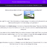 Calculate Kinetic Energy Worksheet EdPlace