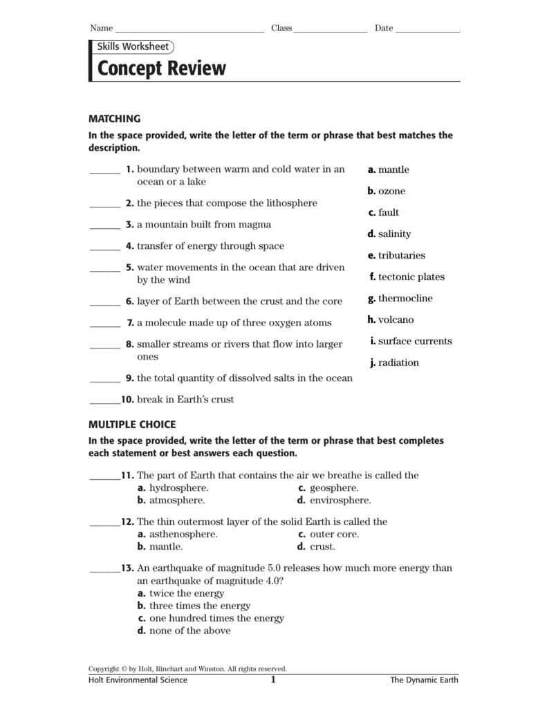 Holt Earth Science Directed Reading Workbook Answers The Earth Images Holt Earth Science Directed Reading Workbook Answers The Earth Images