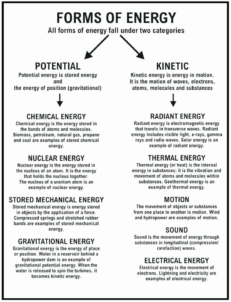 Potential And Kinetic Energy Worksheet 4th Grade Pdf Kidsworksheetfun