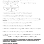 Calculating Frequency Wavelength And Energy Worksheet
