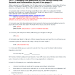 Energy Expenditure Worksheet Copy Part I Complete The Questions In