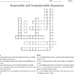 Energy Resources Worksheet