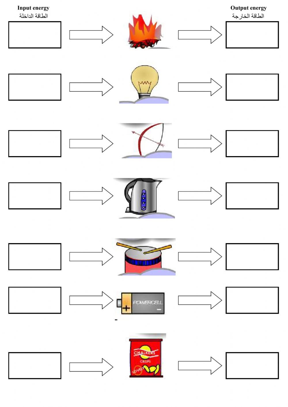 Energy Transformations Worksheet Energy Transformations Worksheet