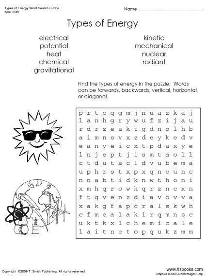 Energy Word Search Worksheets 99Worksheets