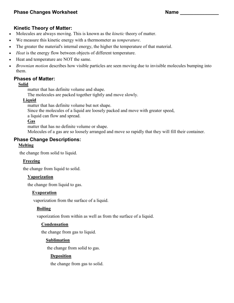 Phase Change Worksheet Answer Key Ideas 2022 Phase Change Worksheet Answer Key Ideas 2022